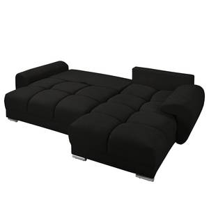 Ecksofa Alport Mircofaser - Microfaser Enza: Schwarz - Longchair beidseitig montierbar