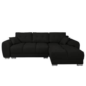 Ecksofa Alport Mircofaser - Microfaser Enza: Schwarz - Longchair beidseitig montierbar