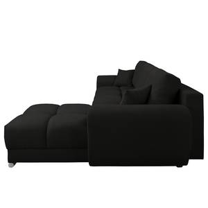 Ecksofa Alport Mircofaser - Microfaser Enza: Schwarz - Longchair beidseitig montierbar