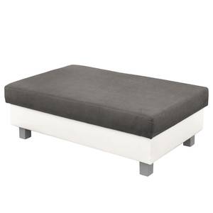 Repose-pieds Drayton Imitation cuir / Microfibre - Cuir Soka / Microfibre Miako: Blanc / Gris