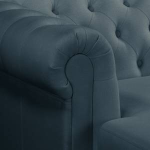 Canapé d’angle Denzel Tissu Sogol: Bleu foncé - Largeur : 265 cm - Méridienne longue à gauche (vue de face)