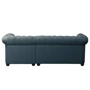 Ecksofa Dormir Webstoff Sogol: Dunkelblau - Breite: 208 cm - Ottomane davorstehend rechts