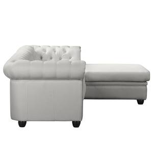 Ecksofa Dormir Webstoff Sogol: Lichtgrau - Breite: 208 cm - Ottomane davorstehend rechts