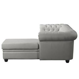 Ecksofa Dormir Webstoff Sogol: Rauchgrau - Breite: 208 cm - Ottomane davorstehend rechts