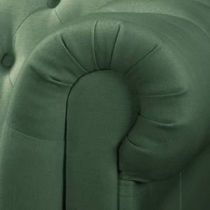Canapé d’angle Denzel Tissu Sogol: Vert - Largeur : 208 cm - Méridienne longue à droite (vue de face)