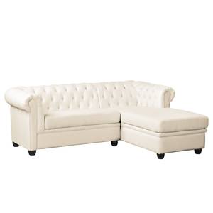 Ecksofa Dormir Webstoff Sogol: Creme - Breite: 208 cm - Ottomane davorstehend rechts