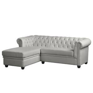 Ecksofa Dormir Webstoff Sogol: Rauchgrau - Breite: 208 cm - Ottomane davorstehend links