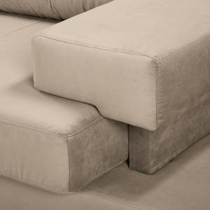 Ecksofa Dert Microfaser Jada: Taupe - Ottomane davorstehend links