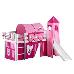 Lit mezzanine Jelle Angel Cat Sugar 90 x 200cm - Avec toboggan et tour - Avec échelle