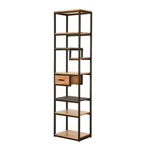 Open kast Conjo I massief acaciahout/ijzer - acaciahout/zwart - Hoogte: 180 cm