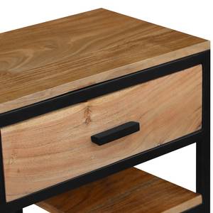 Étagère Conjo I Acacia massif / Fer - Acacia / Noir - Hauteur : 90 cm