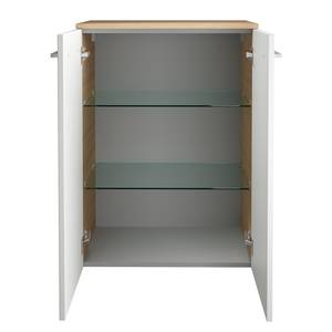 Lage kast B.Style Wit/Lichte eikenhouten look - Breedte: 60 cm - Beide zijden monteerbaar