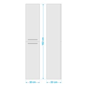 Hoge kast B.Style Wit - Scharnieren links