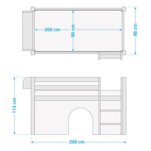 Hochbett Jelle Star Wars Blau - 90 x 200cm - Mit Leiter