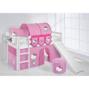 Lit mezzanine Jelle Hello Kitty Rose - 90 x 190cm - Avec toboggan