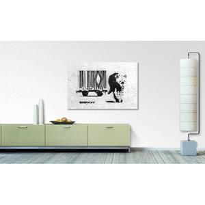 Canvas Banksy No.5 Tela / Legno massello di abete - Nero / Bianco