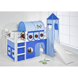 Lit mezzanine Jelle Dragons Bleu - 90 x 200cm - Avec toboggan et tour