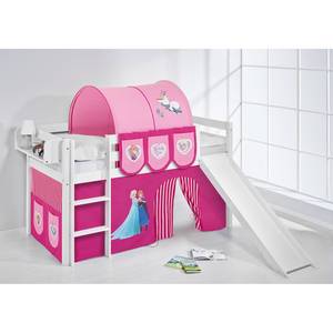 Lit mezzanine Jelle Reine des neiges Rose foncé - 90 x 190cm - Avec toboggan