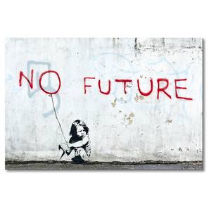 Canvas Banksy No.10 I Tela / Legno massello di abete - Nero / Bianco