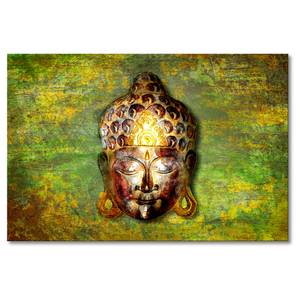 Canvas Buddha Head Tela / Legno massello di abete - Verde