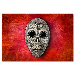 Tableau déco Skull On Red Lin / Épicéa massif - Rouge