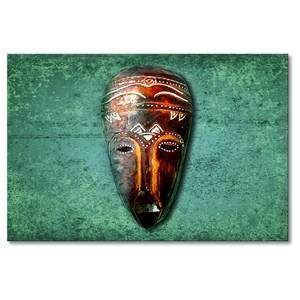 Canvas Wood Face Tela / Legno massello di abete - Turchese / Marrone