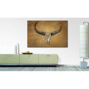 Canvas Bull Skull Tela / Legno massello di abete - Marrone / Beige