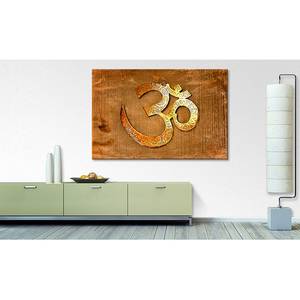 Canvas Spirit Of OM I Tela / Legno massello di abete - Marrone / Arancione