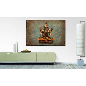 Canvas Lord Shiva Tela / Legno massello di abete - Grigio / Arancione