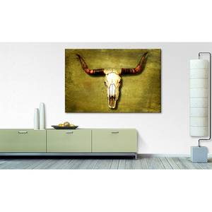 Impression sur toile Buffalo Bull Lin / Épicéa massif - Marron / Vert