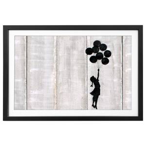 Quadro Banksy No.3 Legno massello di abete - Nero / Bianco