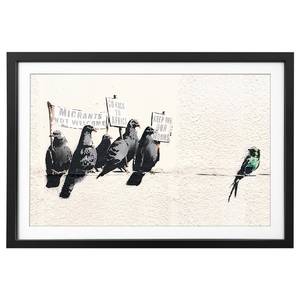 Afbeelding Banksy No.11 II massief sparrenhout - zwart/wit