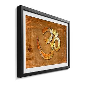 Wandbild Spirit Of OM II Massivholz Fichte - Gold