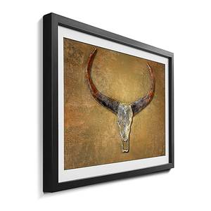 Canvas Bull Skull Legno massello di abete - Oro