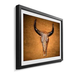 Bild Bison Skull Massivholz Fichte - Gold / Braun