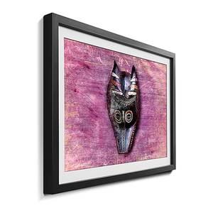 Afbeelding Mask Animal massief sparrenhout - roze/zwart