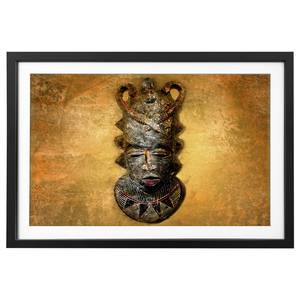 Bild African Mask Massivholz Fichte - Gold