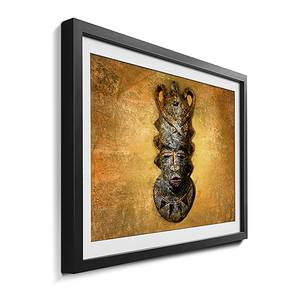 Bild African Mask Massivholz Fichte - Gold