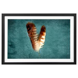Afbeelding Two Feathers massief sparrenhout - turquoise/goudkleurig