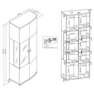 Vitrinekast Intento II hoogglans wit/antracietkleurig - Hoogglans wit/antracietkleurig