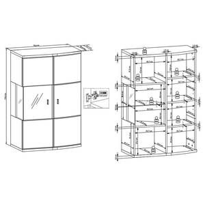 Vitrine murale Intento Blanc brillant / Anthracite - Blanc brillant / anthracite