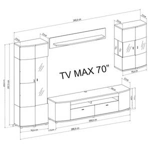 Ensemble meubles TV Intento II (4 élém.) Blanc brillant / Anthracite - Blanc brillant / anthracite