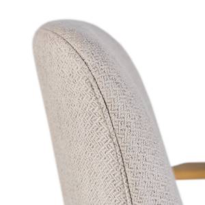 Chaise de bureau Burns Tissu tissé / Chêne massif / Métal - Crème / Chêne clair / Argenté