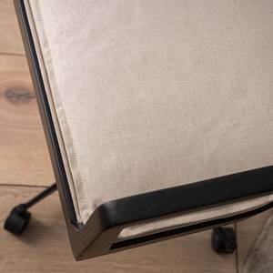 Bürostuhl Devon Webstoff / Esche massiv / Rattan - Creme / Esche Schwarz / Schwarz