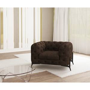 Fauteuil Laviva II Microfibre - Microfibre Priya: Marron foncé