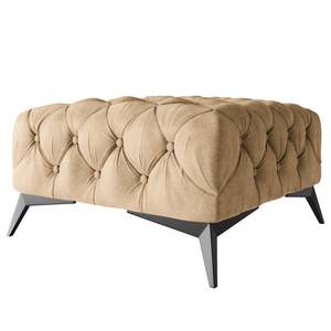 Gestoffeerde hocker Laviva I microvezel - Microvezel Priya: Beige - Breedte: 80 cm