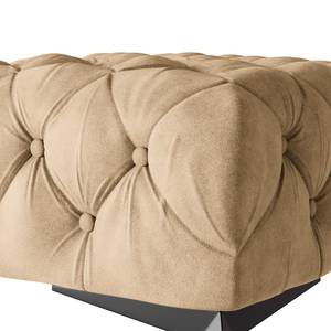 Gestoffeerde hocker Laviva I microvezel - Microvezel Priya: Beige - Breedte: 80 cm