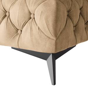 Gestoffeerde hocker Laviva I microvezel - Microvezel Priya: Beige - Breedte: 80 cm