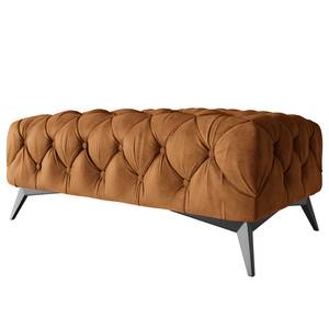 Gestoffeerde hocker Laviva I microvezel - Microvezel Priya: Cognackleurig - Breedte: 120 cm