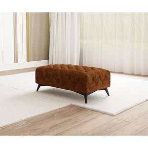 Gestoffeerde hocker Laviva I microvezel - Microvezel Priya: Cognackleurig - Breedte: 120 cm